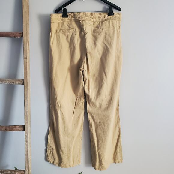 Soho NY&Co Street Tan Wide Leg Linen Blend Drawstring Pants Size XL - Picture 2 of 10